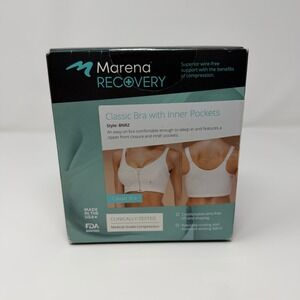 Marena Recovery Classic Bra Inner Pockets BNRZ-5052-CD-H Beige 3XL Zipper Front